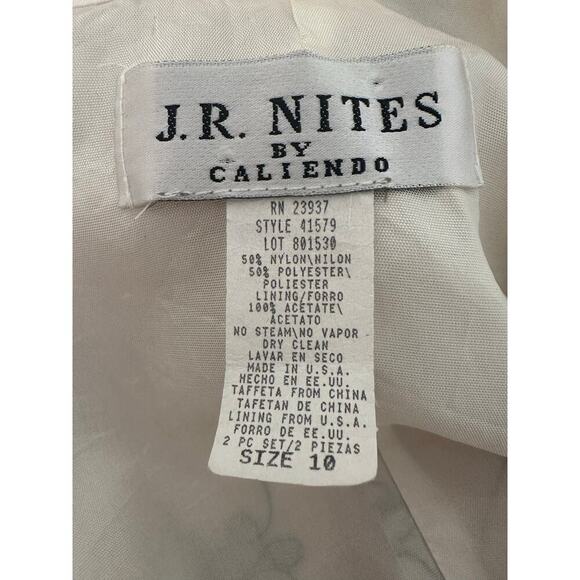 J.R. Nites by Caliendo Embroidered Evening Jacket Size 10 Vintage Satin Blazer - Picture 4 of 4